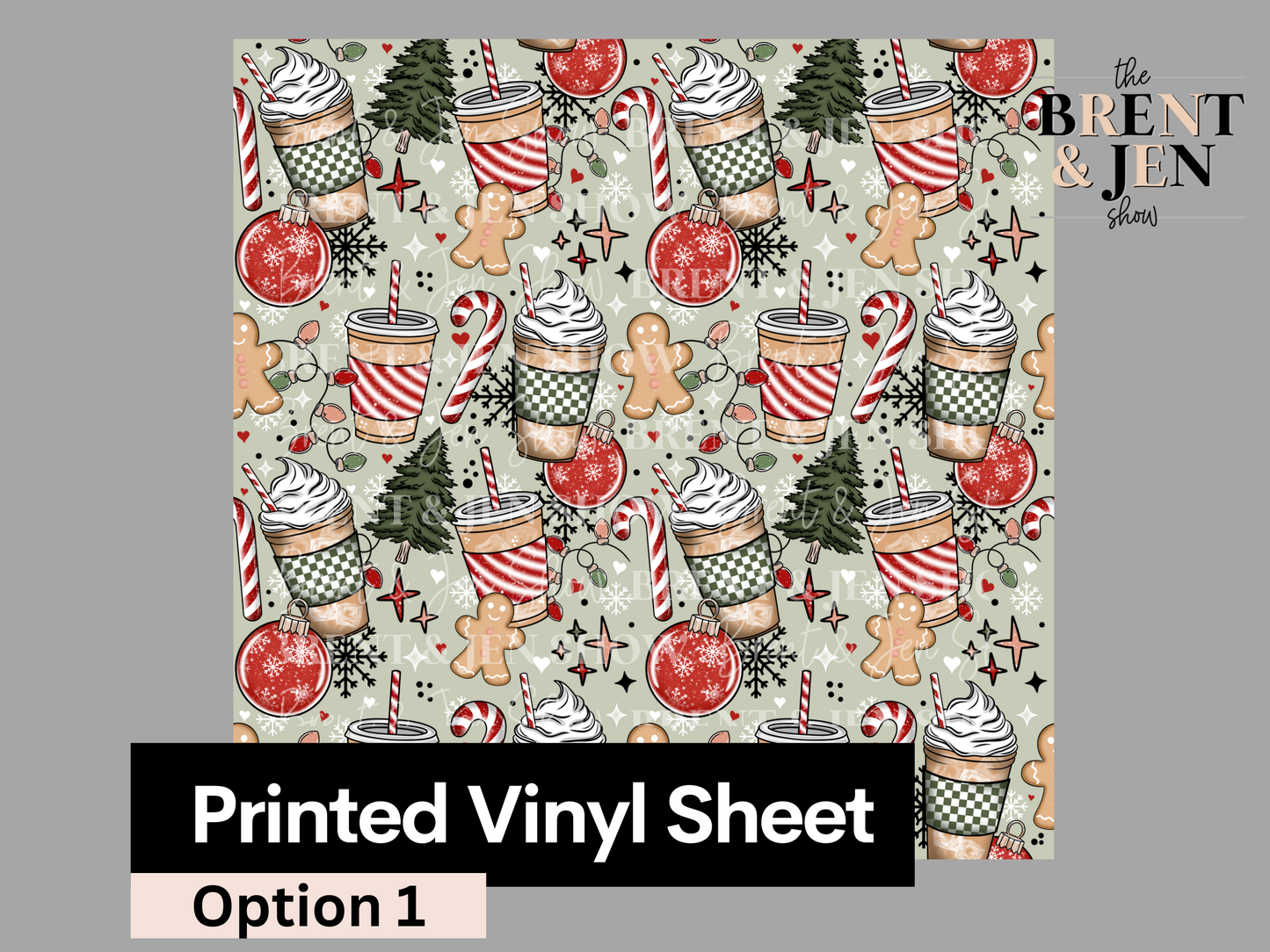 Christmas Coffee Seamless Printed Vinyl Pattern