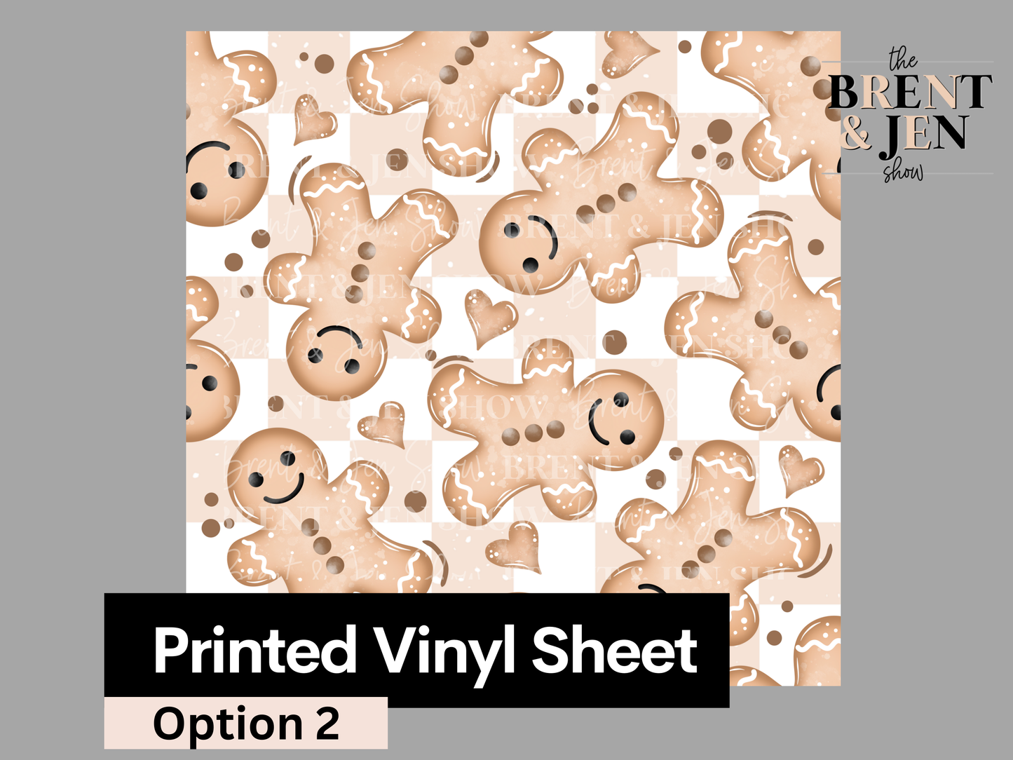 Gingerbread Hearts Seamless Vinyl Pattern