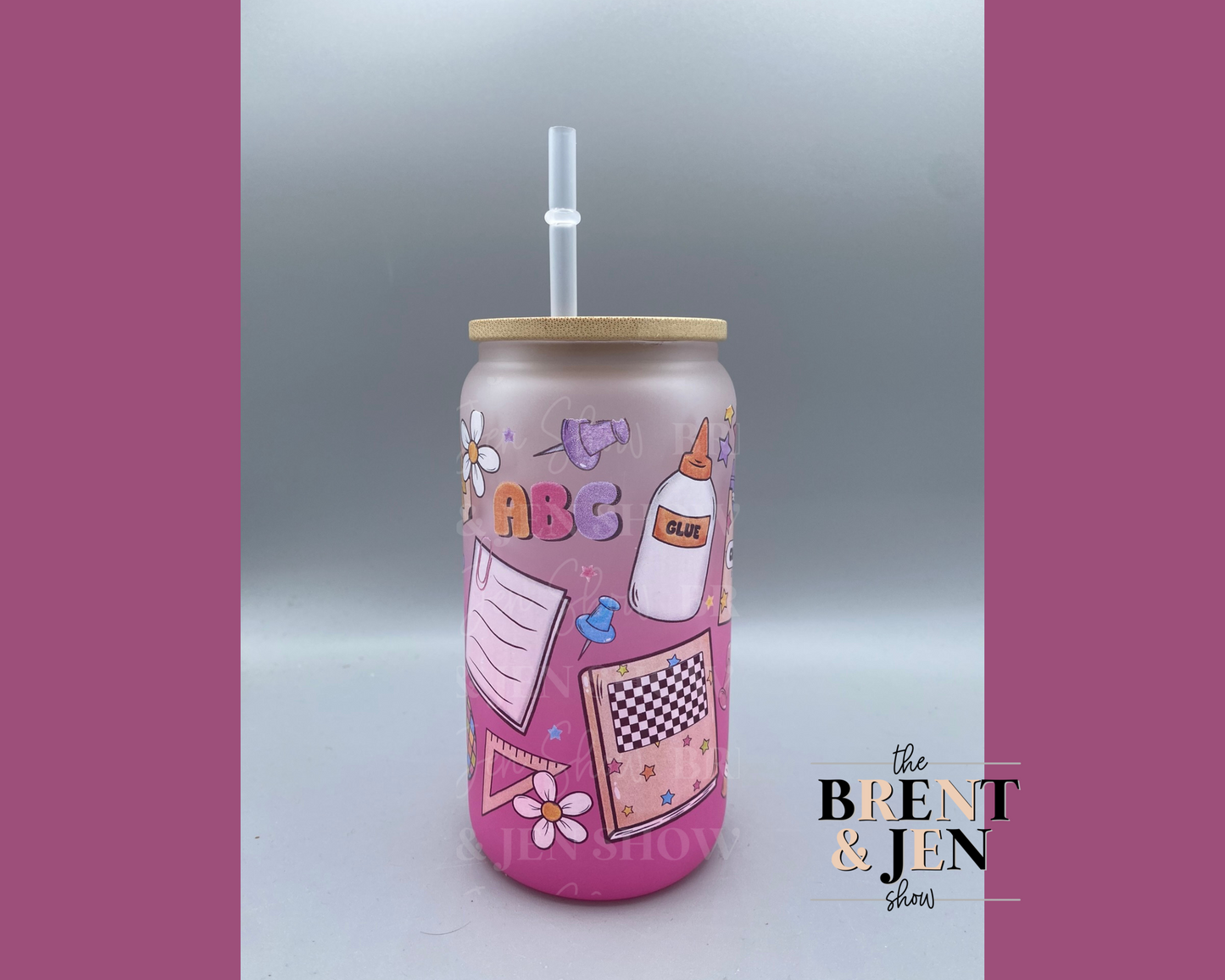 Back to School 16oz Glass Tumbler