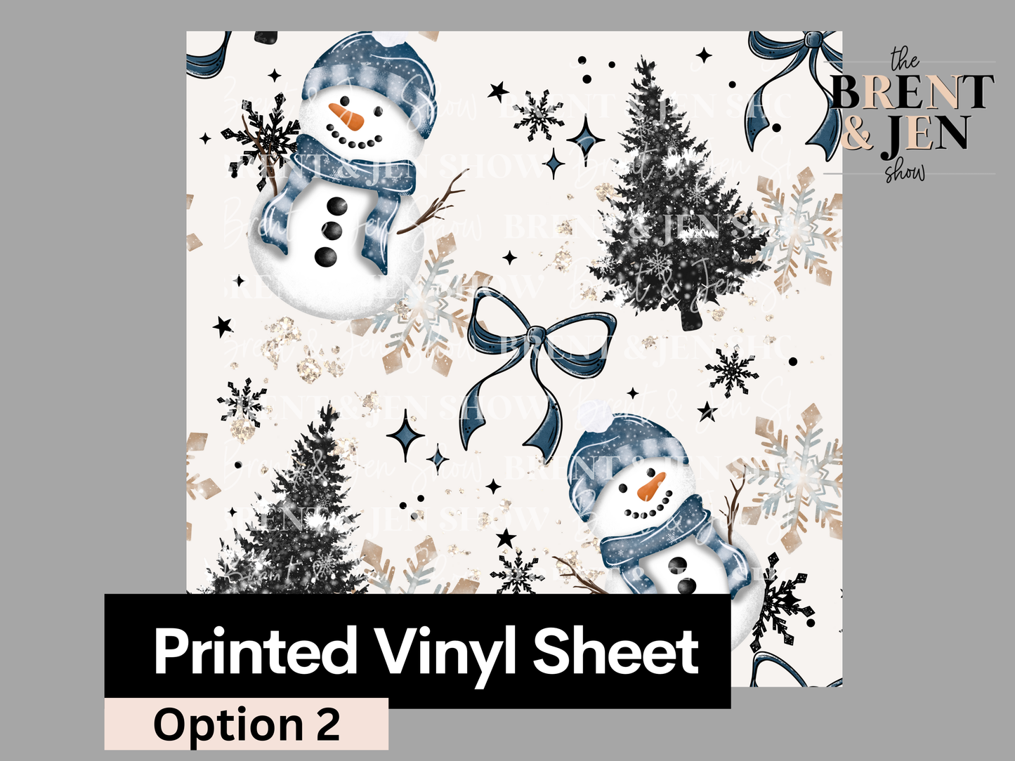 Snowman & Trees Seamless Vinyl Pattern
