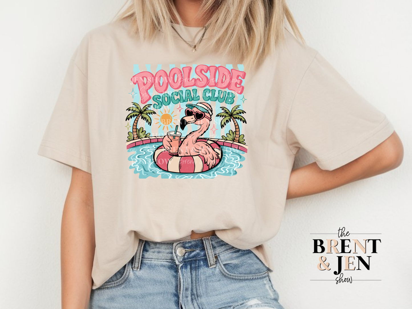 Poolside Social Club Flamingo T-Shirt: Vibrant DTF Print, Summer Fun Tee