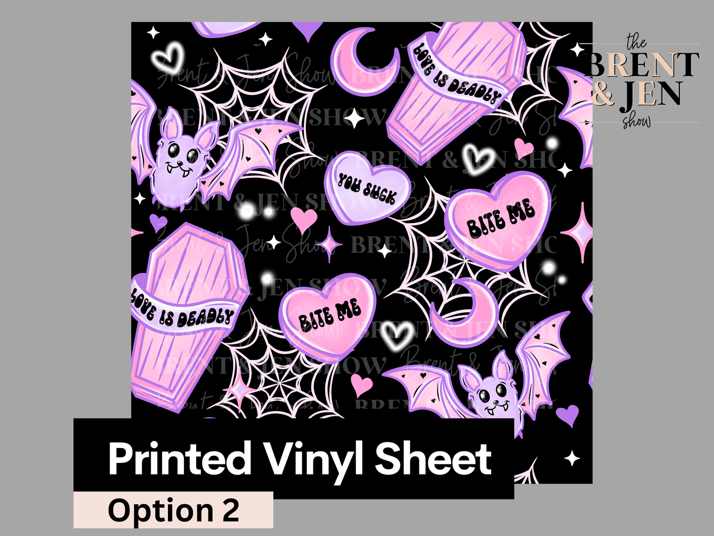 Bat Valentines Day Seamless, Printed Patterned Vinyl
