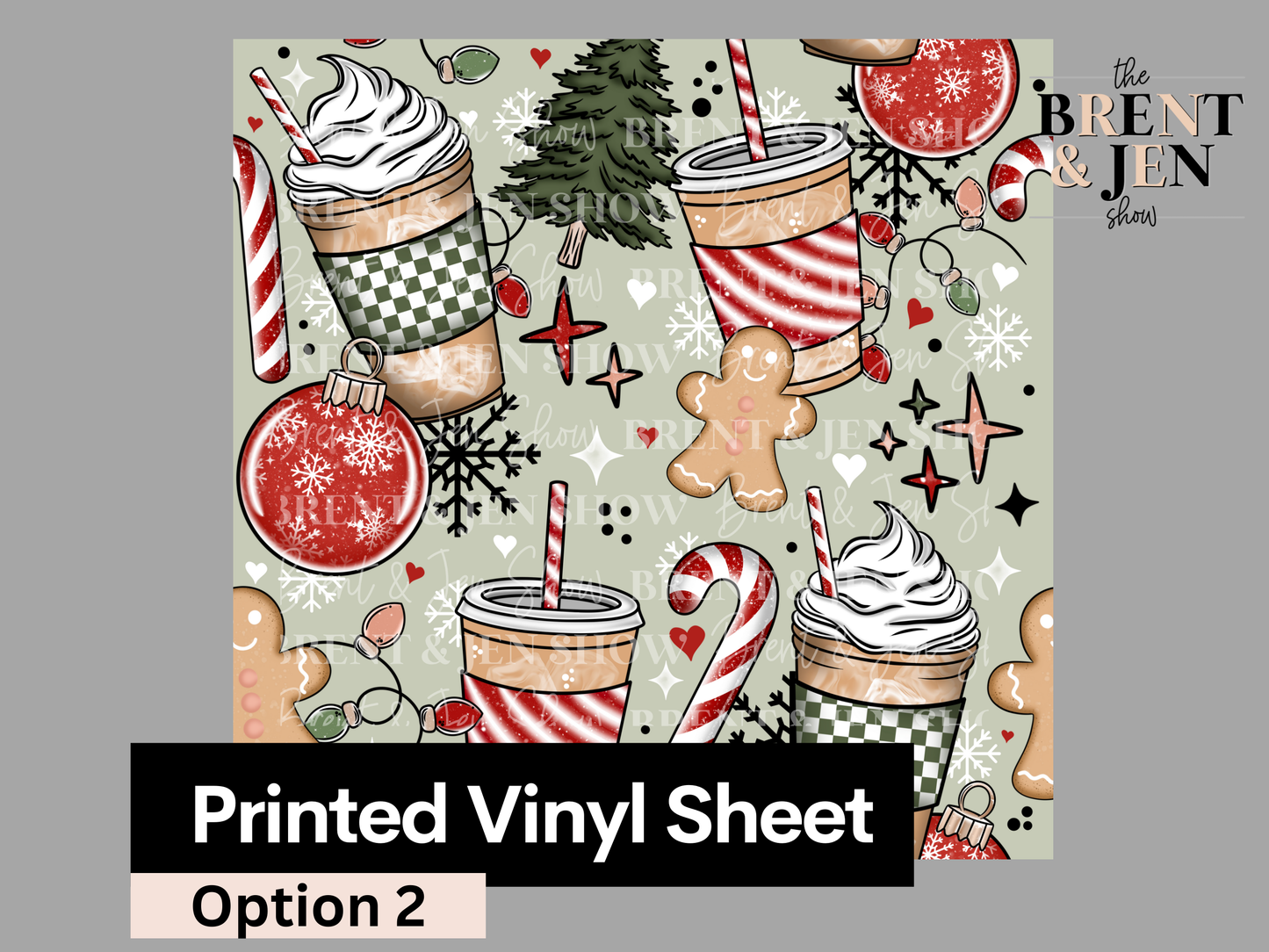 Christmas Coffee Seamless Printed Vinyl Pattern