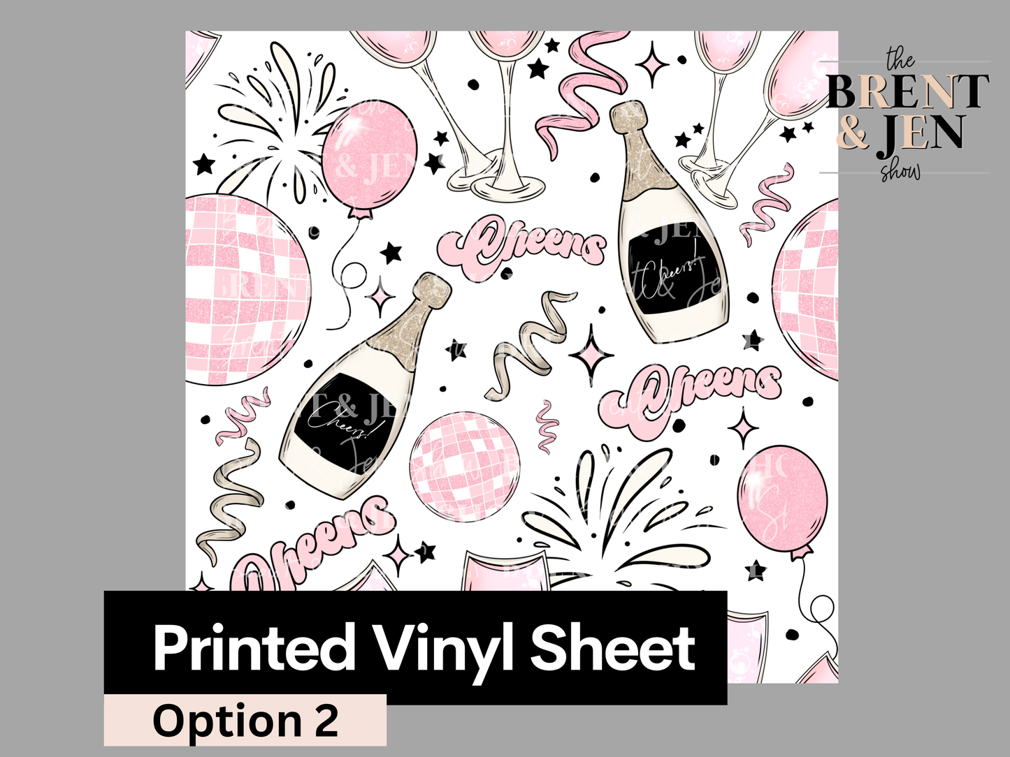 Pink New Years Seamless Vinyl Pattern