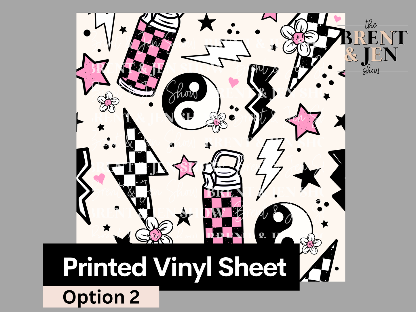 Pink Checkerboard, Printed Patterned Vinyl
