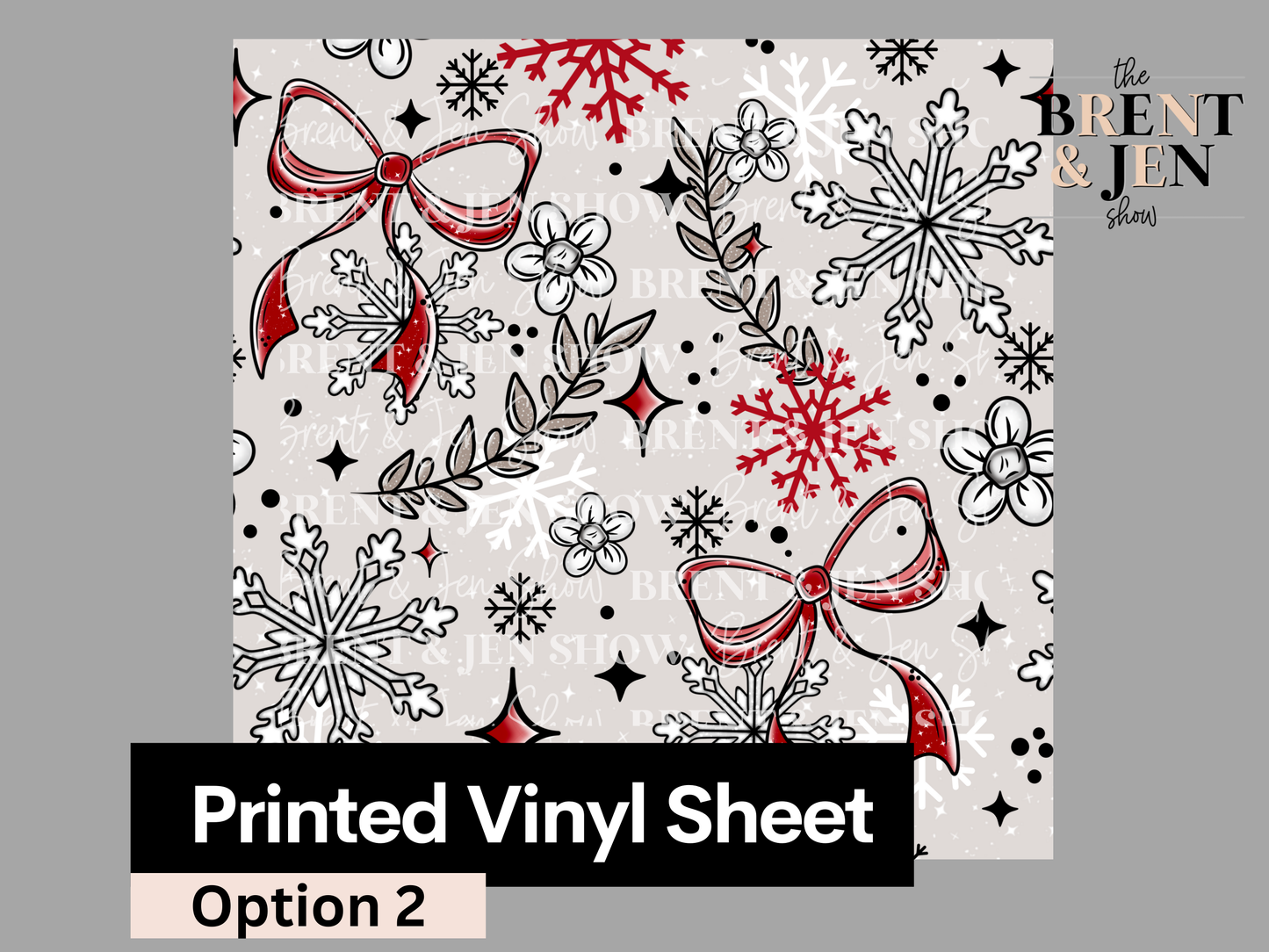 Snow & Bows Seamless Vinyl Pattern