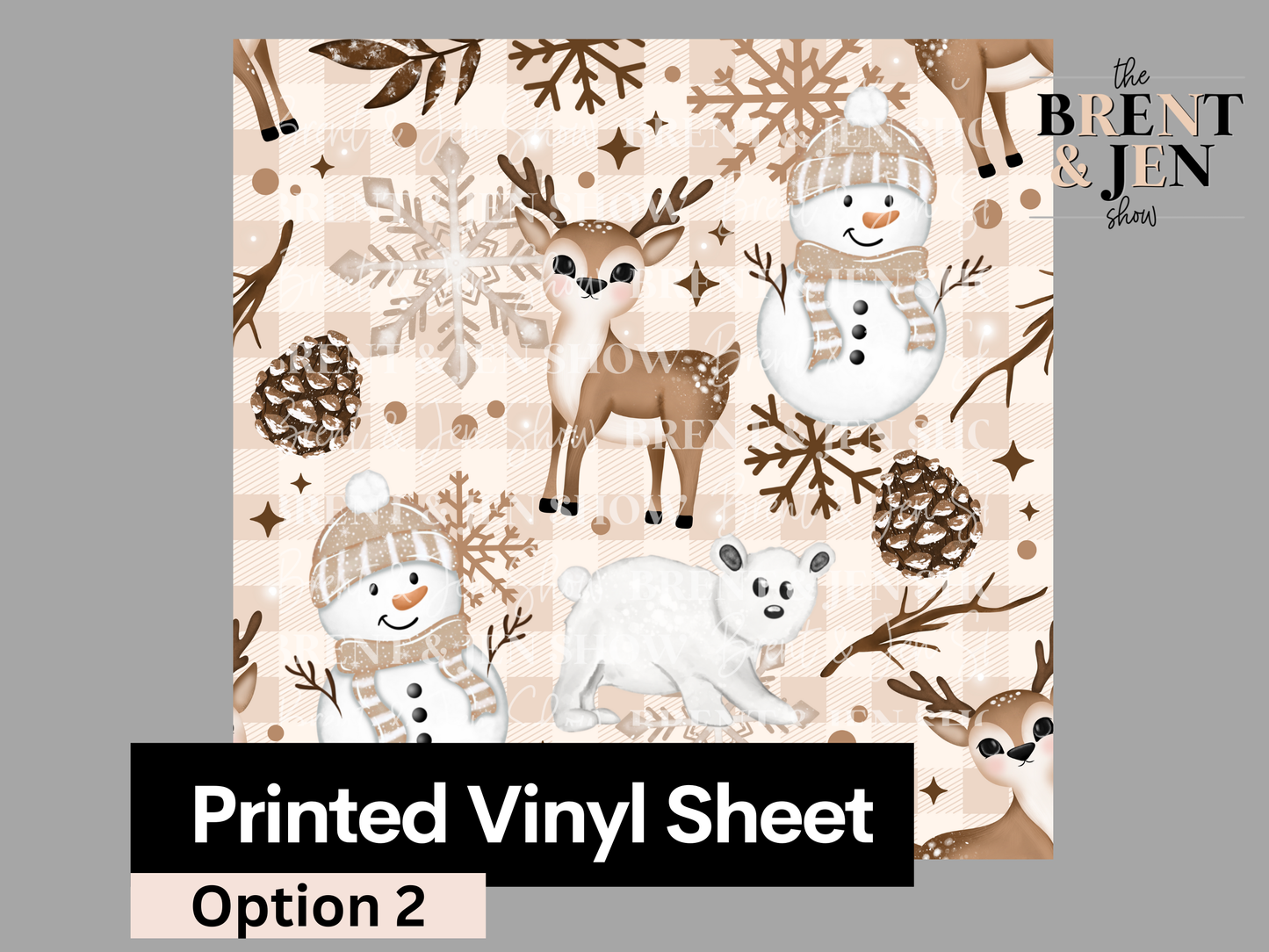 Winter Animals, Printed Patterned Vinyl