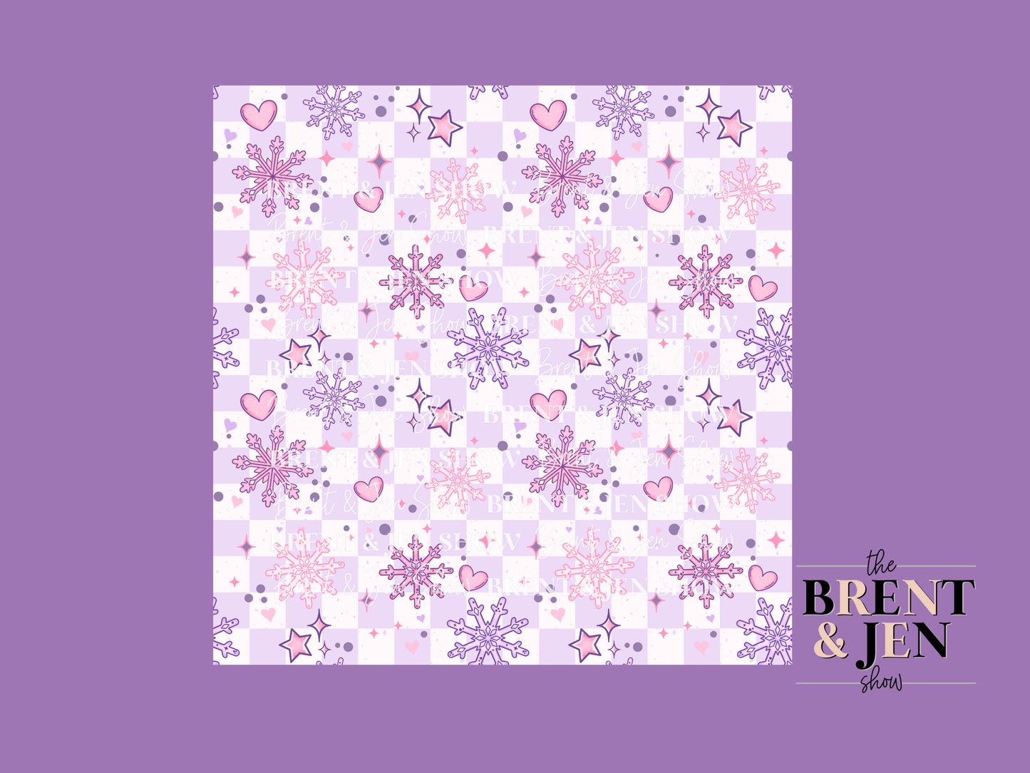 Pink & Purple Snowflake Seamless Vinyl Pattern