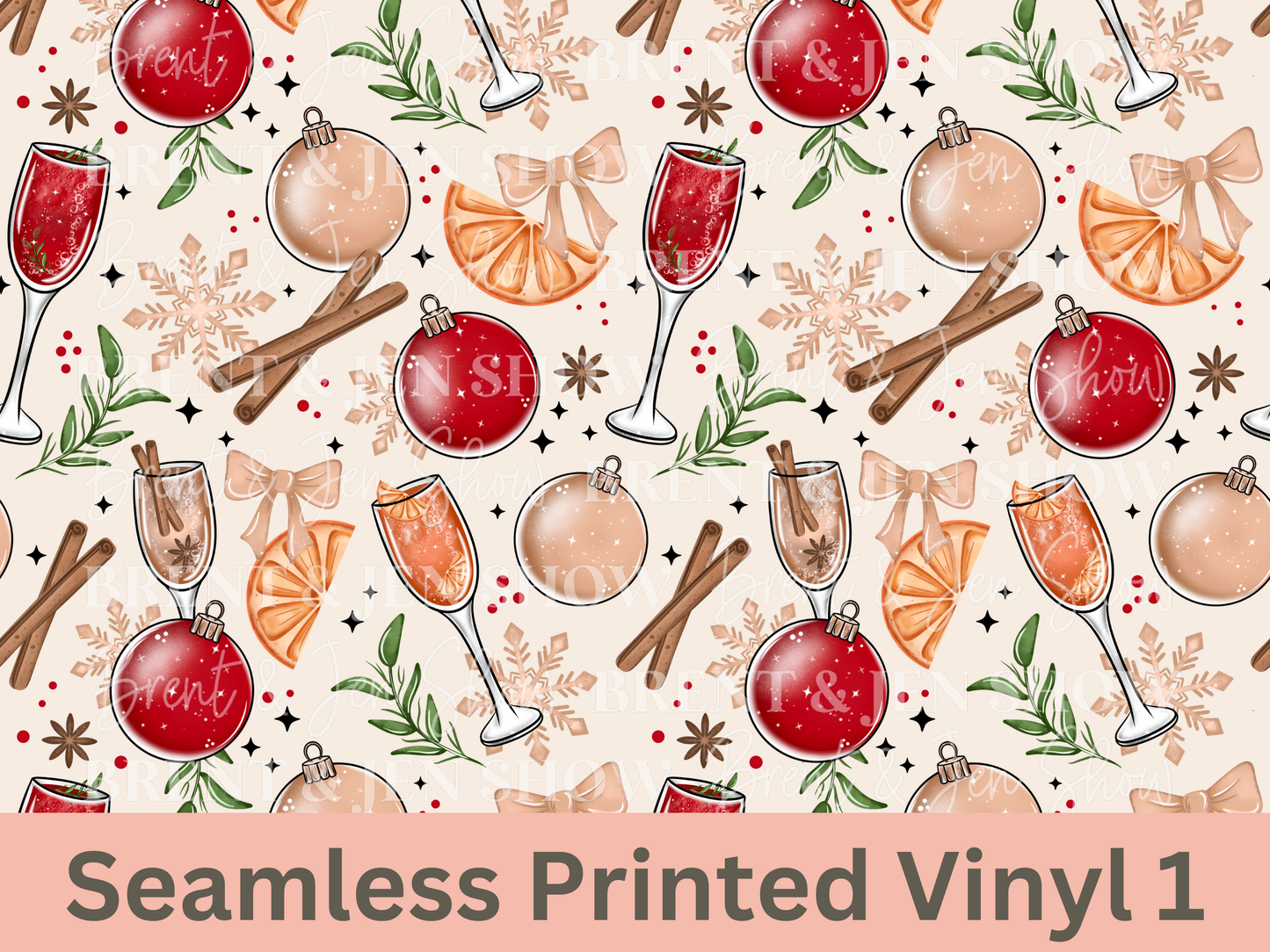 Merry Mimosa Seamless Vinyl Pattern