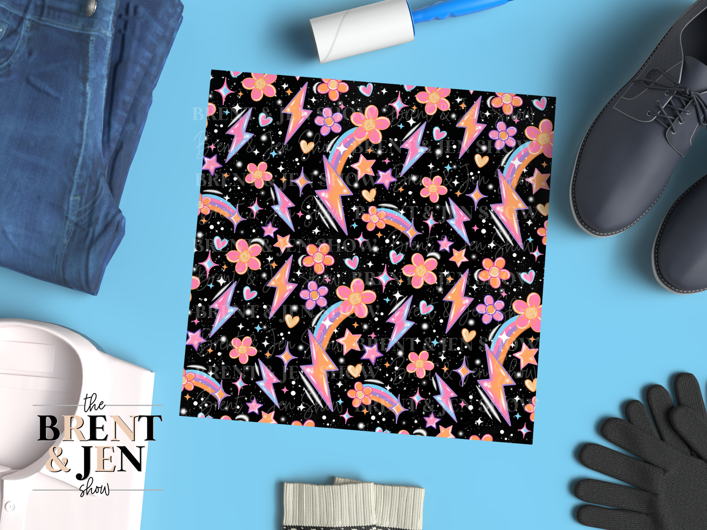 Rainbow Doodles, Printed Patterned Vinyl