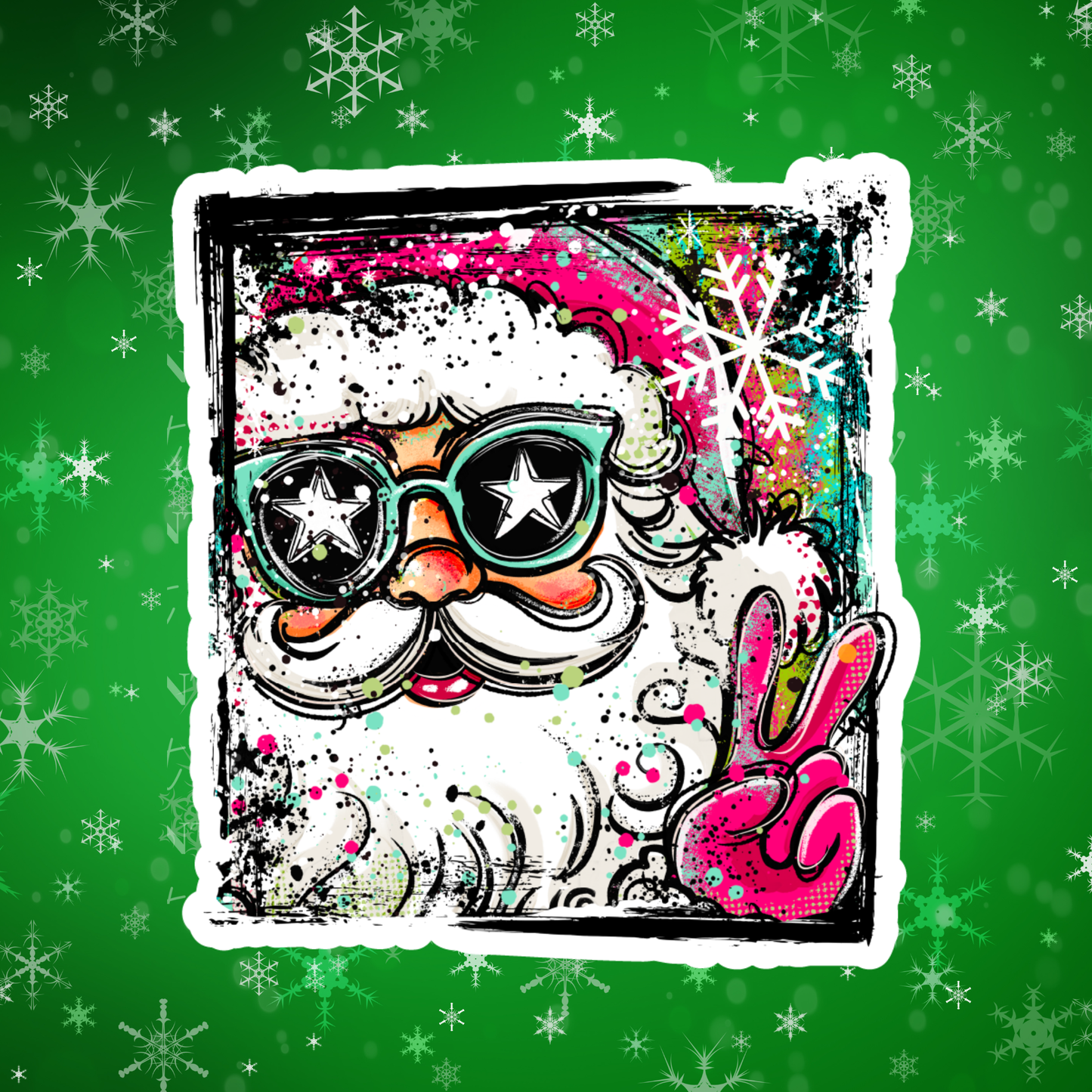 Selfie Santa Sticker or Car Decal