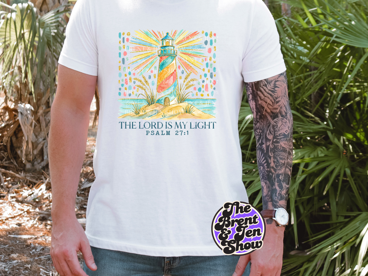 Lighthouse Psalm 27:1 DTF/Sublimation Transfer, Ready to Press
