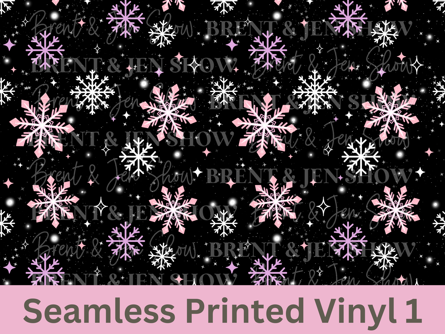 Pink & Purple Snowflakes Christmas Seamless Vinyl Pattern