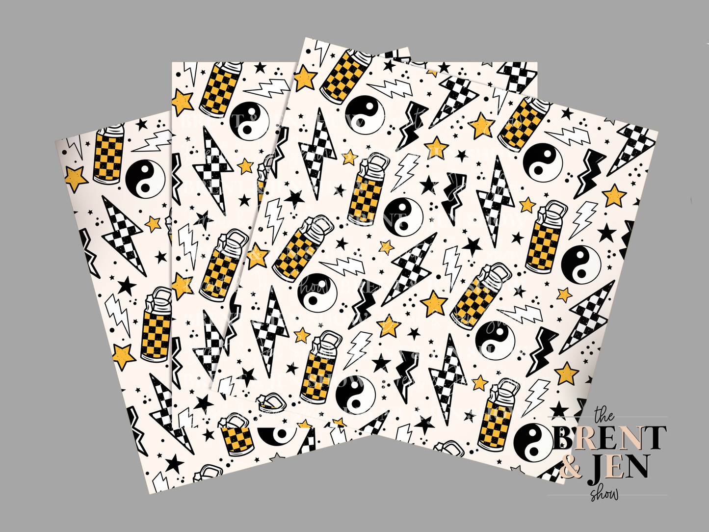 Yellow Checkerboard, Printed Patterned Vinyl