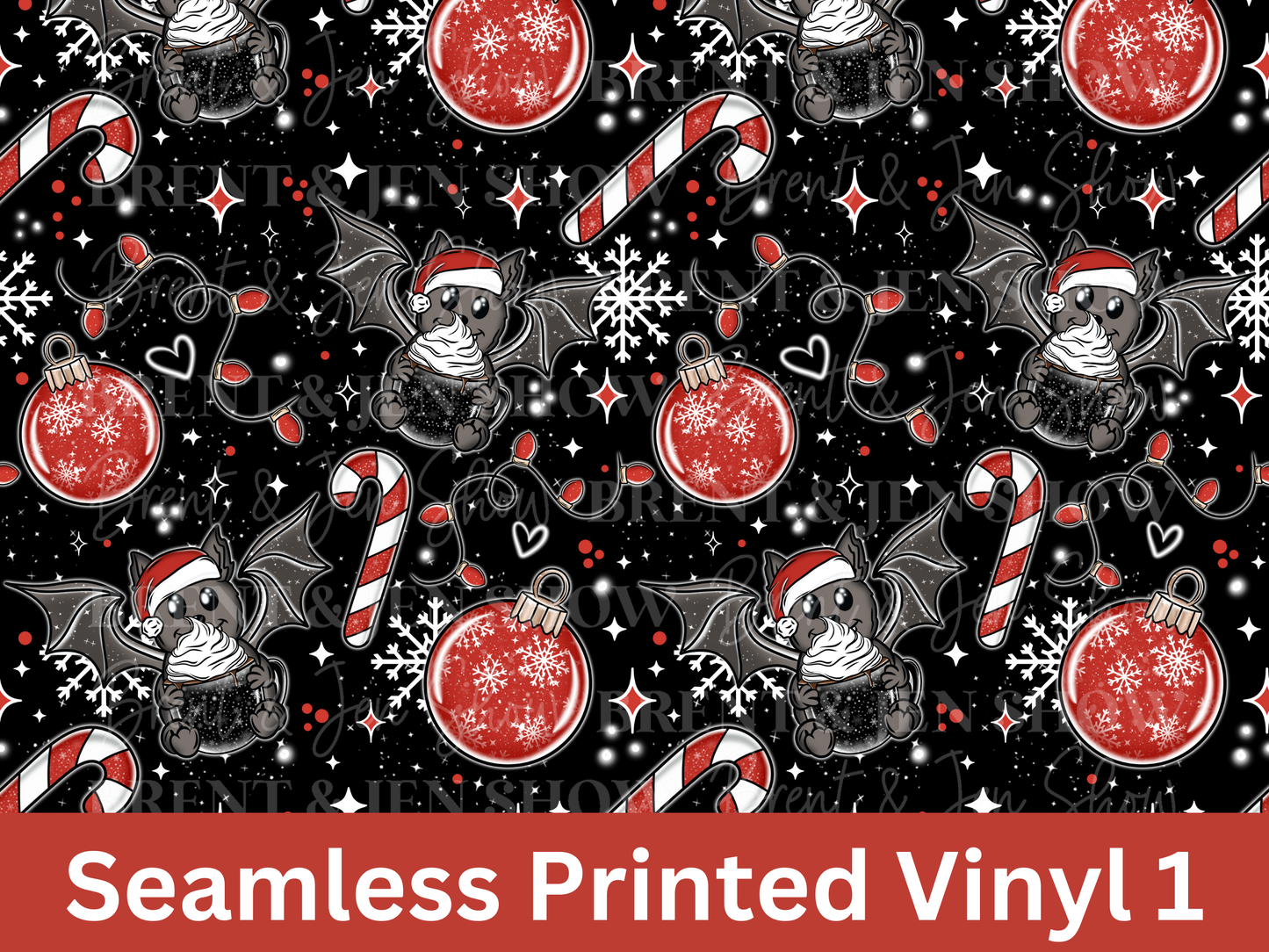 Santa Bat Seamless Vinyl Pattern