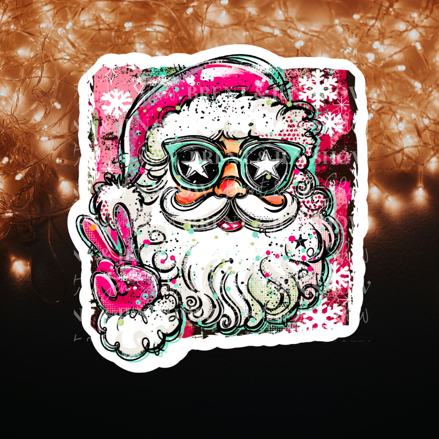 Doodle Santa Sticker or Car Decal