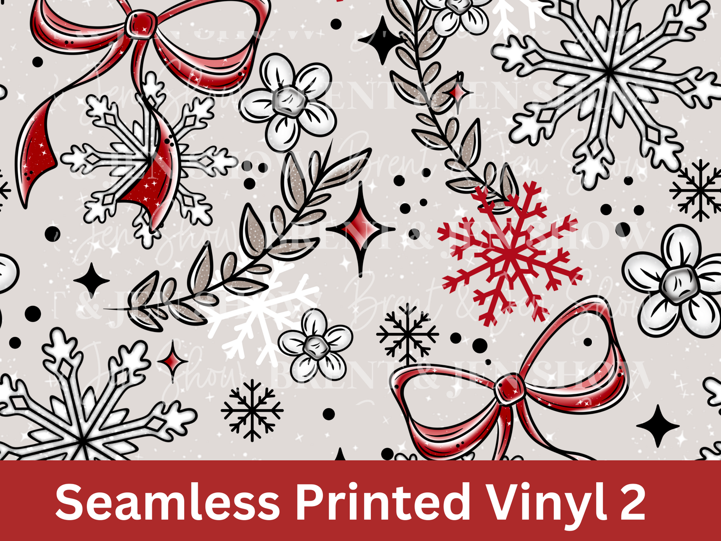 Snow & Bows Seamless Vinyl Pattern