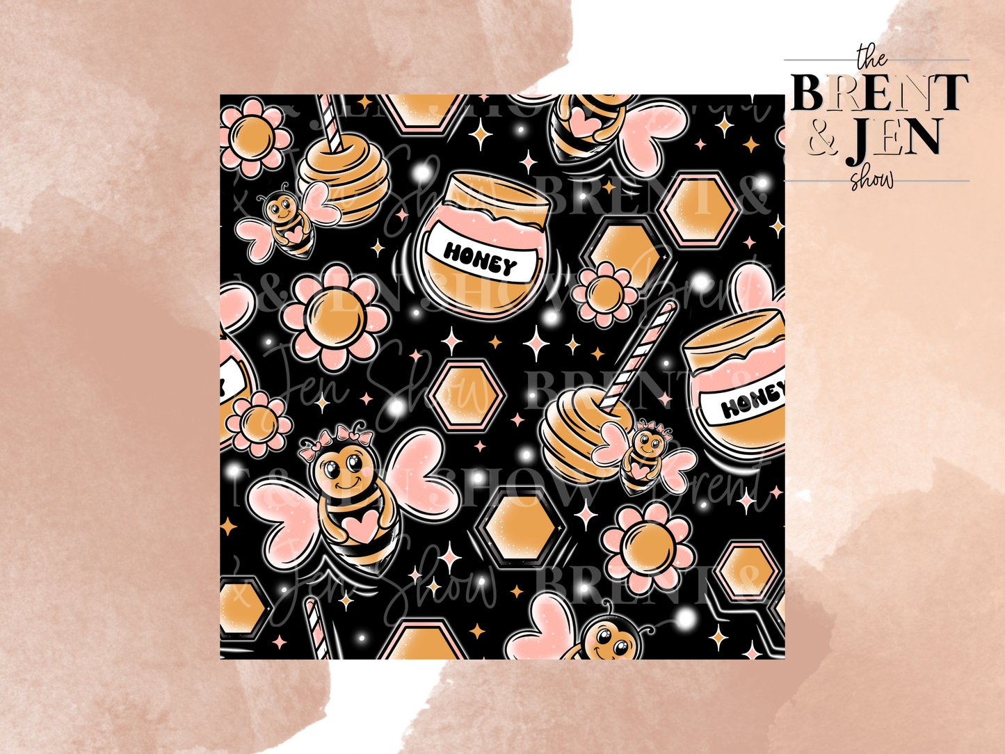 Valentines Bees Seamless Vinyl Pattern