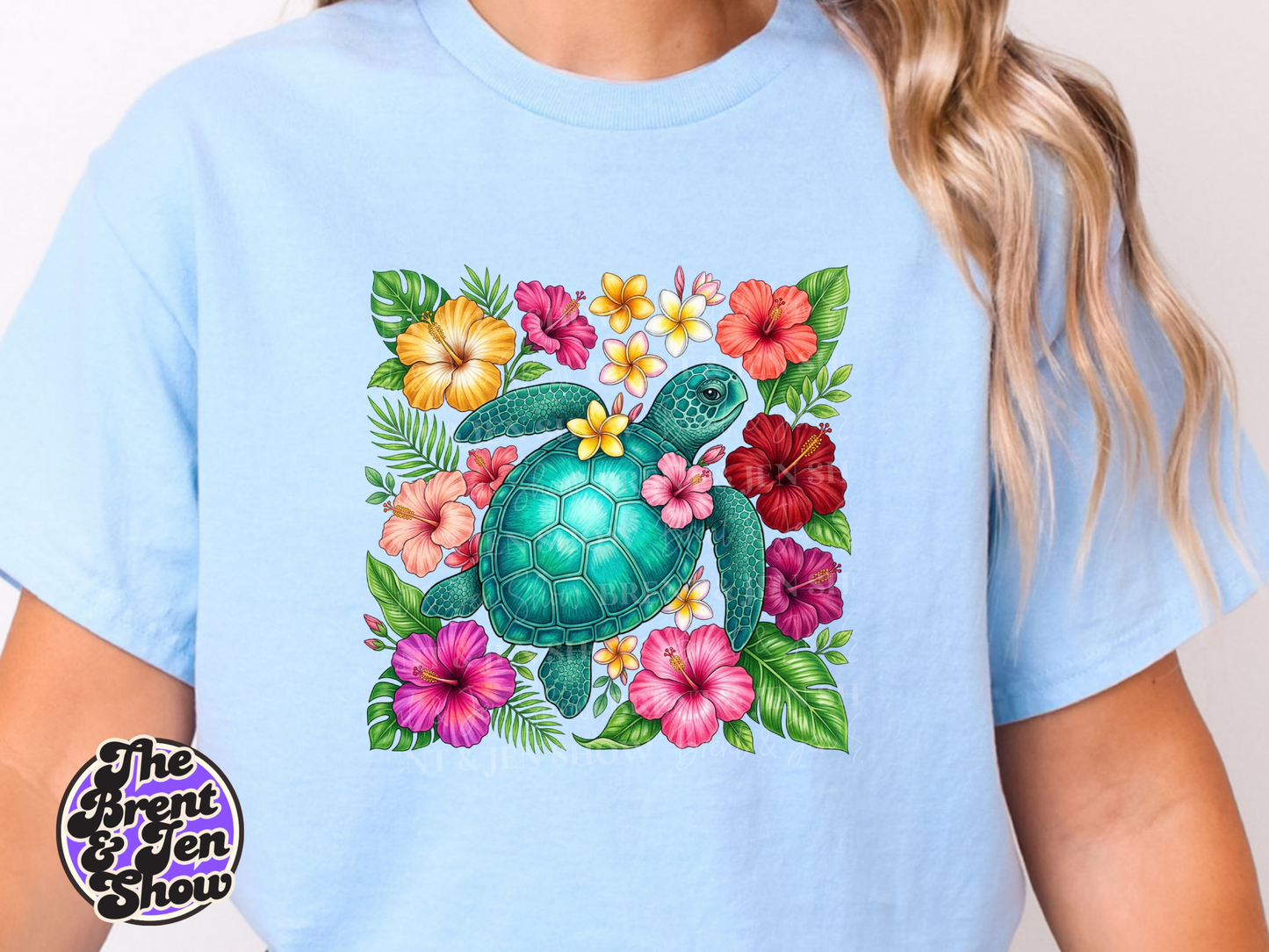 Floral Sea Turtle Transfer DTF/Sublimation