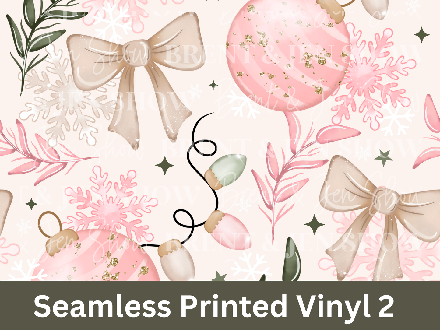 Pink Christmas Seamless Vinyl Pattern