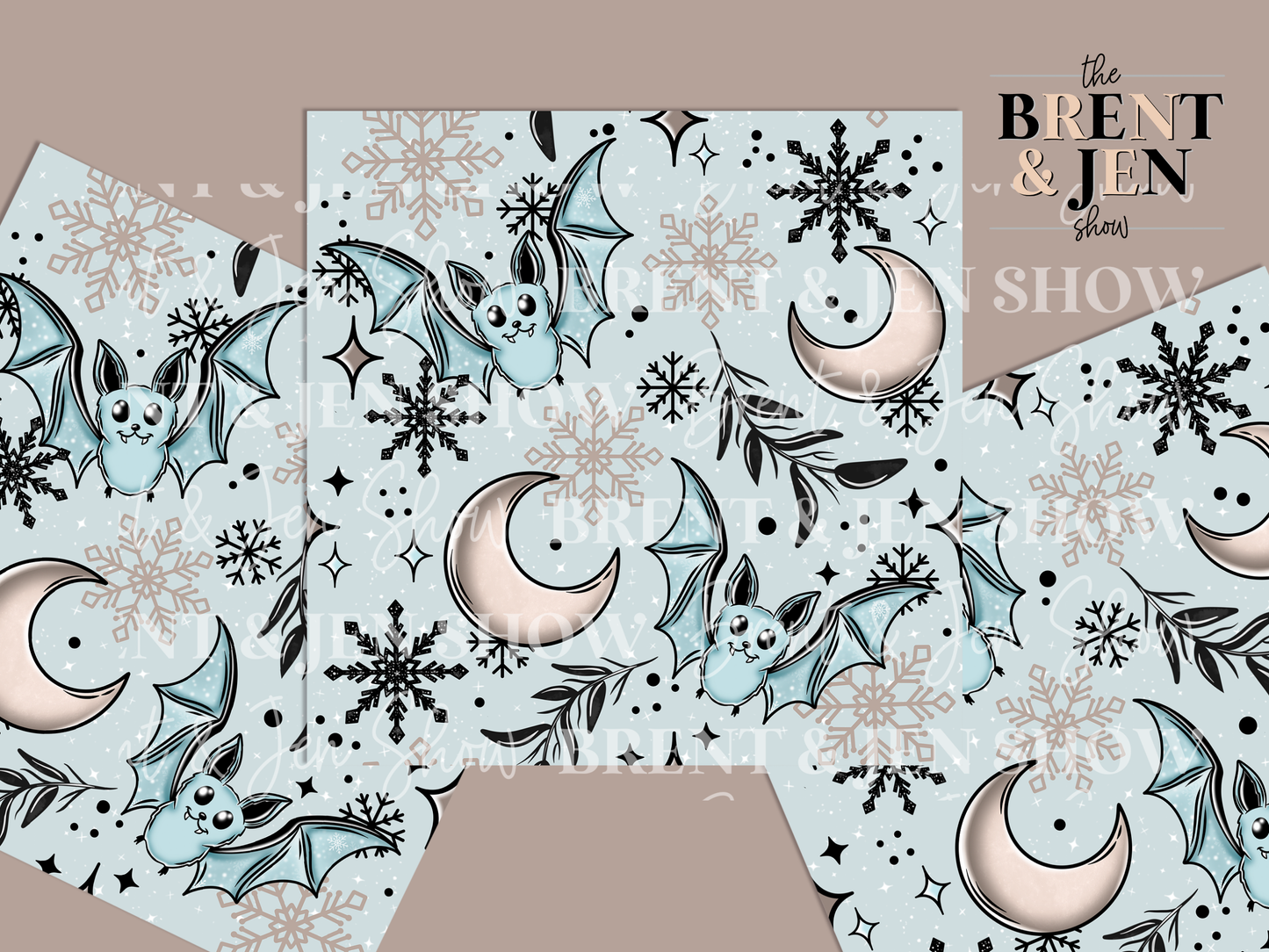 Winter Bats, Printed Patterned Vinyl