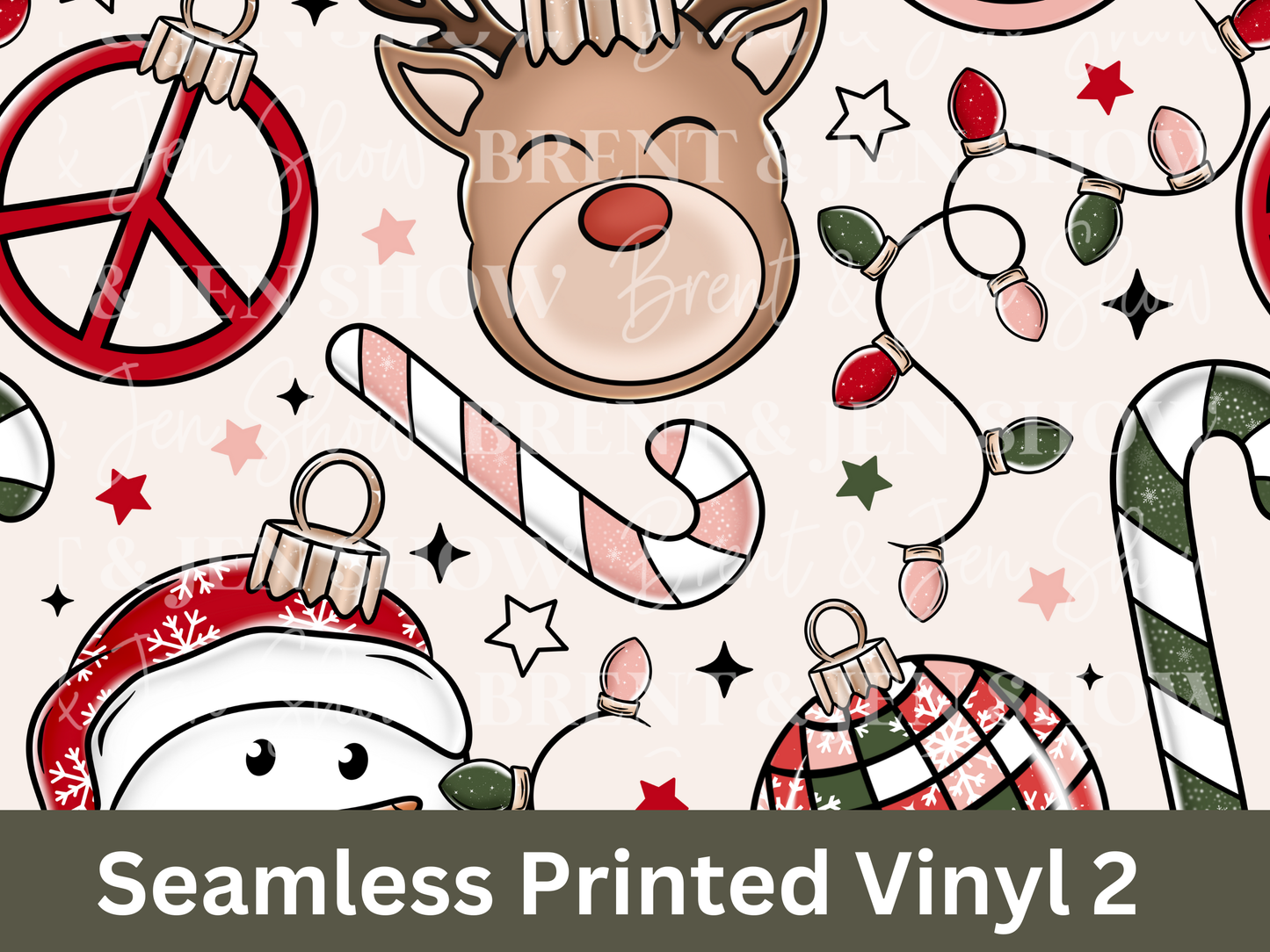 Retro Christmas Seamless Vinyl Pattern