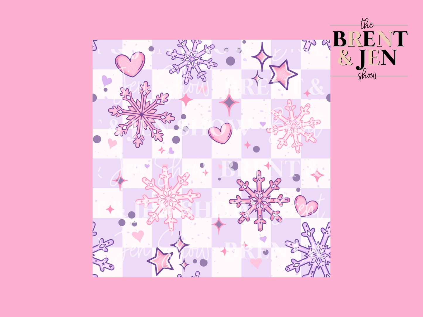 Pink & Purple Snowflake Seamless Vinyl Pattern