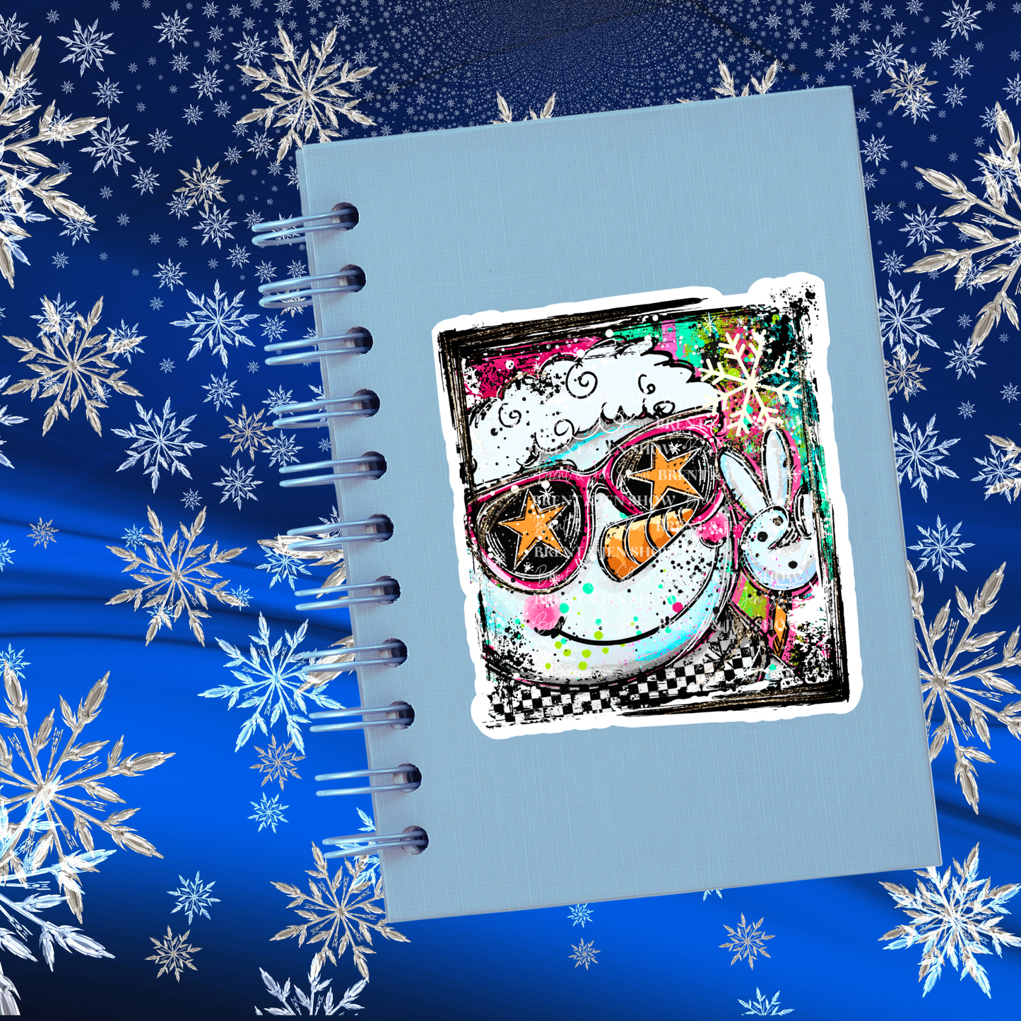 Selfie Snowman Sticker or Car Decal