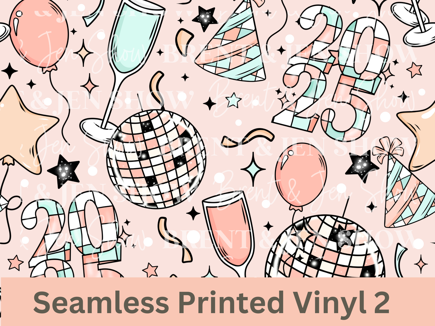 Cute New Years Seamless Vinyl Pattern
