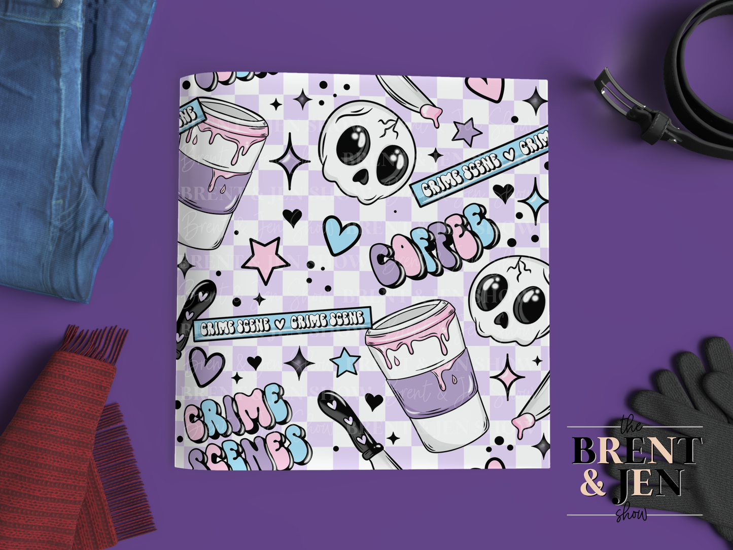 Coffee & Crime Scenes, Printed Patterned Vinyl
