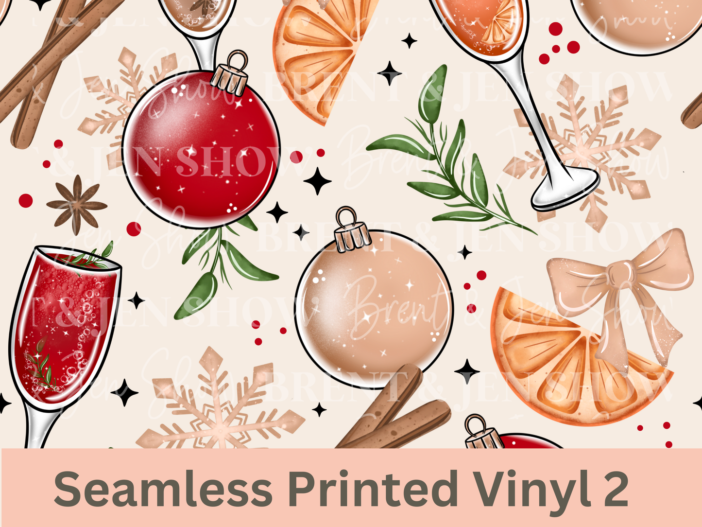 Merry Mimosa Seamless Vinyl Pattern