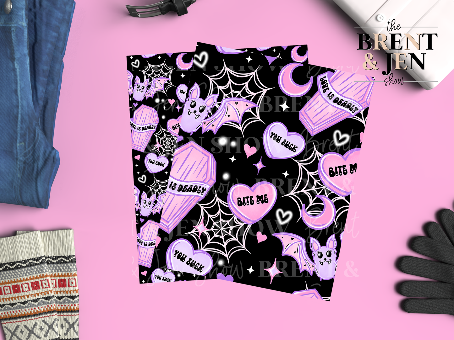 Bat Valentines Day Seamless, Printed Patterned Vinyl