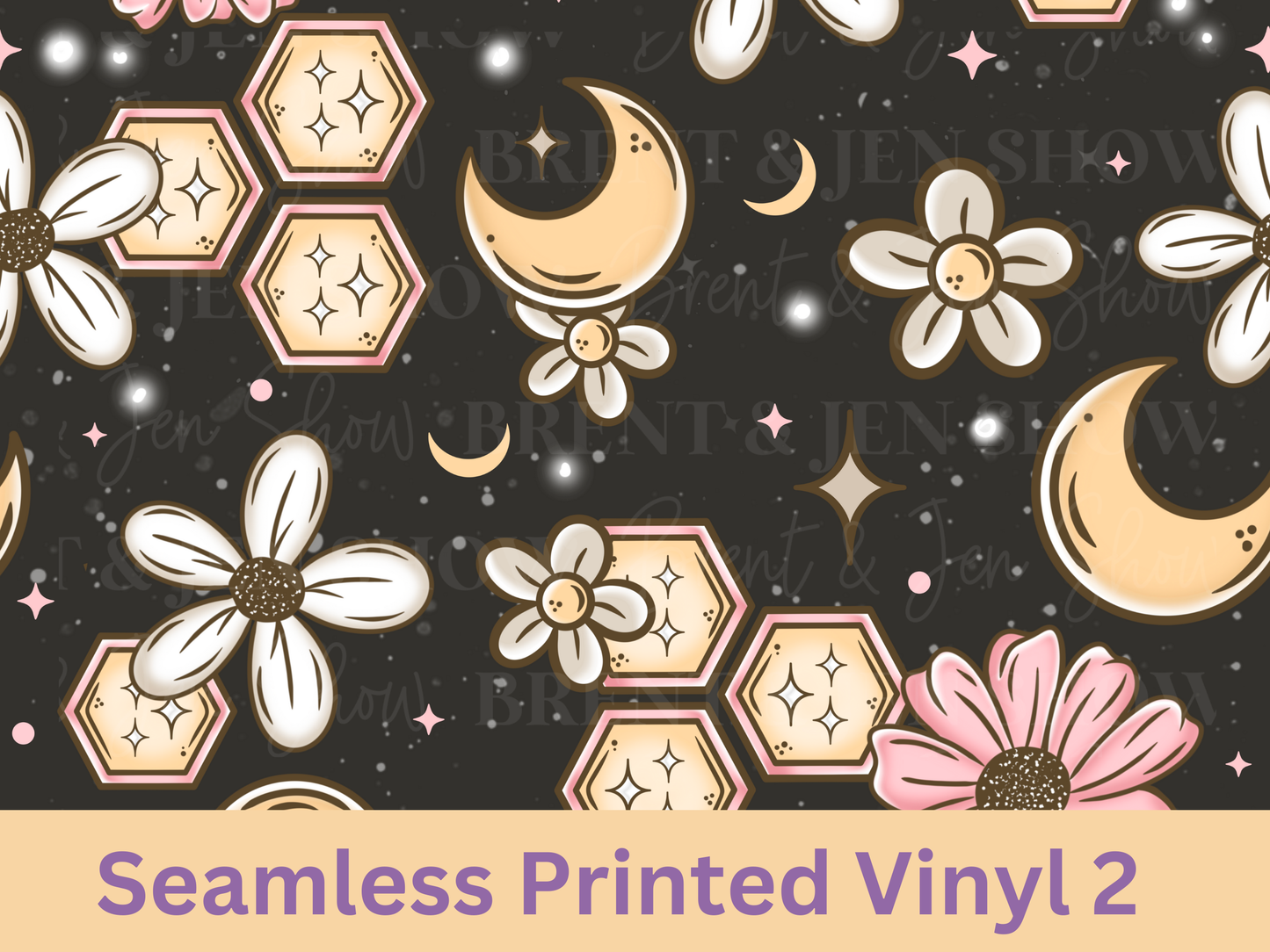 Floral Honeycomb Seamless Vinyl Pattern