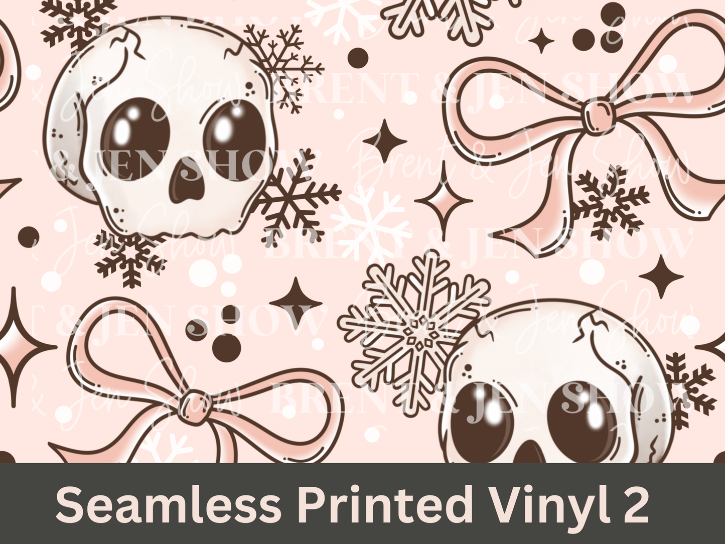 Boho Winter Skellies Seamless Printed Vinyl Pattern