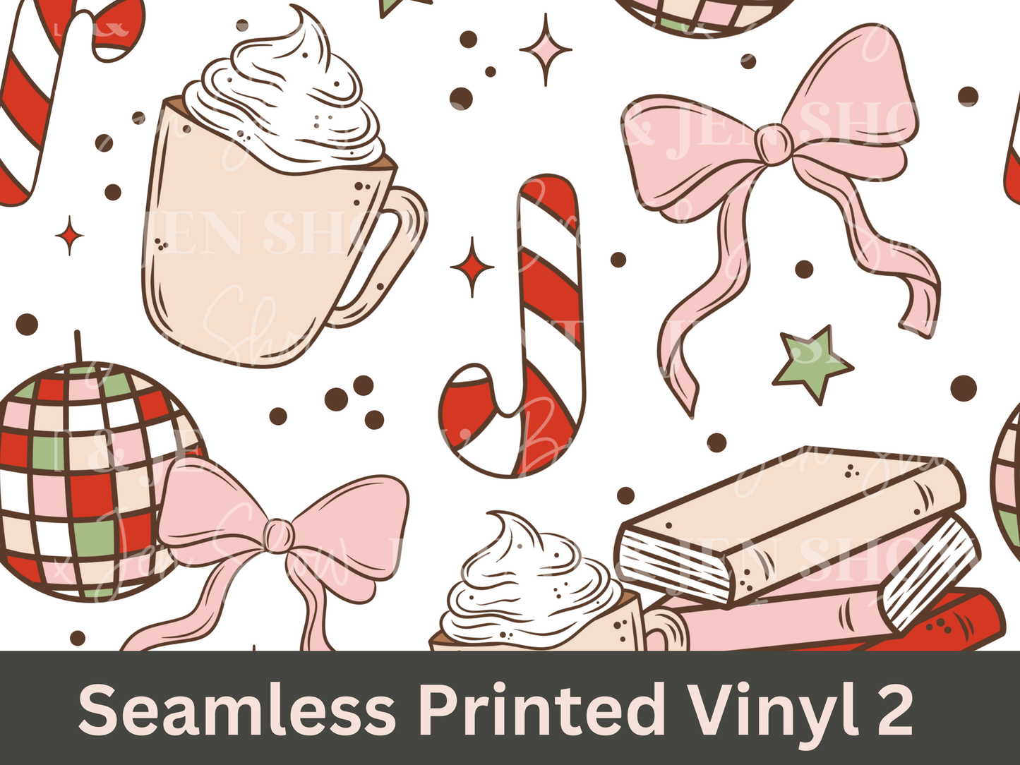 Christmas Books Seamless Printed Vinyl Pattern