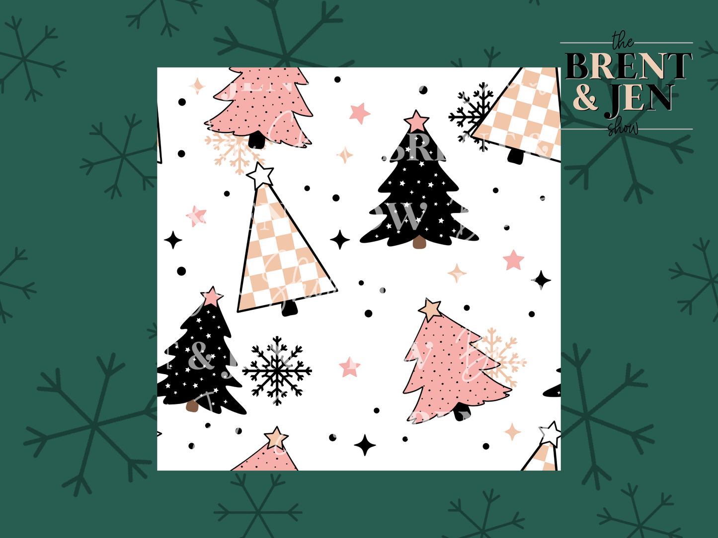 Pink Christmas Tree Seamless Vinyl Pattern