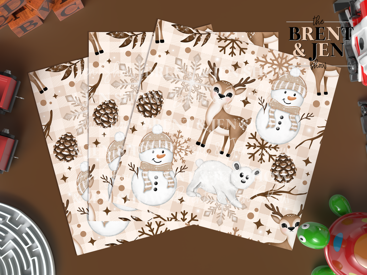 Winter Animals, Printed Patterned Vinyl
