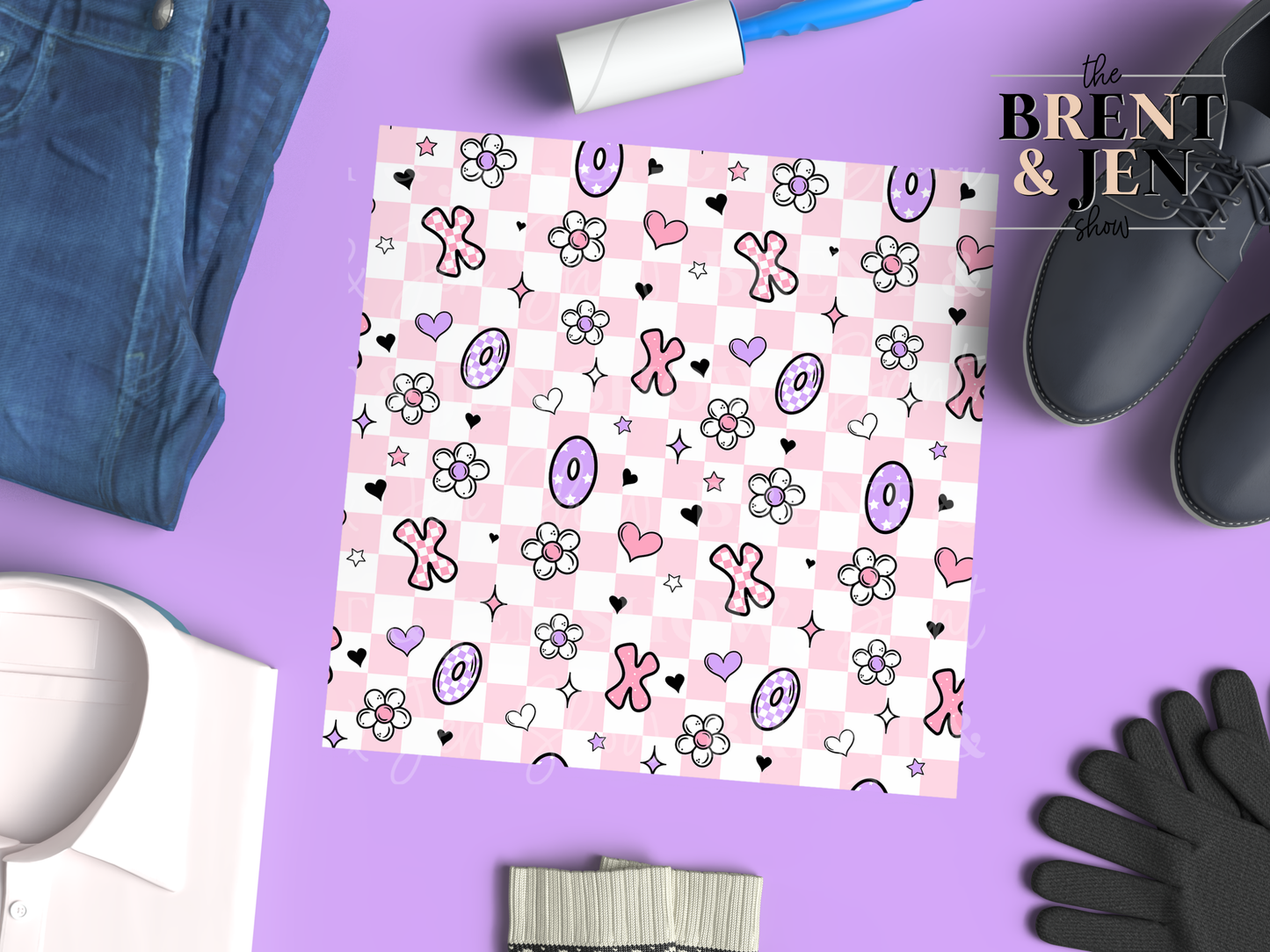 XOXO Floral Seamless, Printed Patterned Vinyl