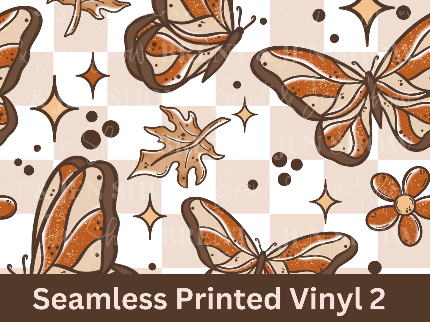 Fall Butterflies Seamless Printed Vinyl Pattern