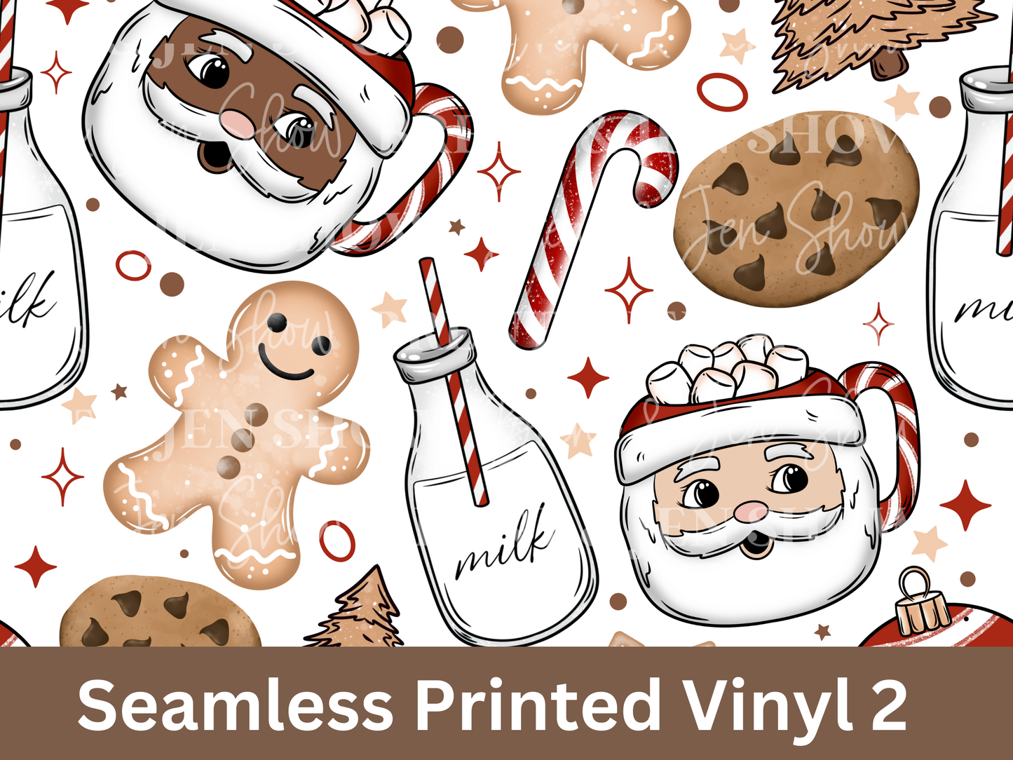 Santa Cookie Seamless Vinyl Pattern