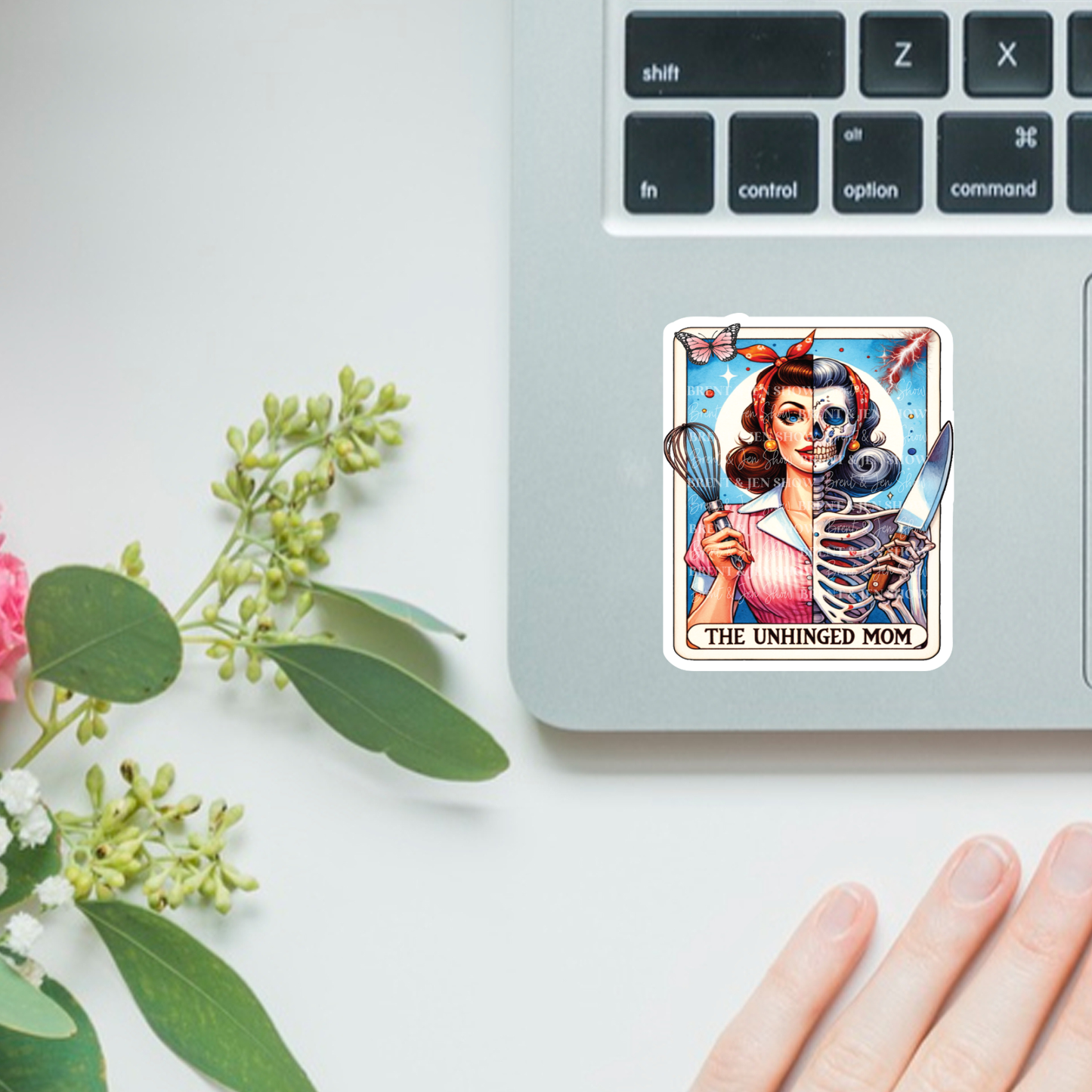 The Unhinged Mom, Tarot Card, Sticker or Car Decal