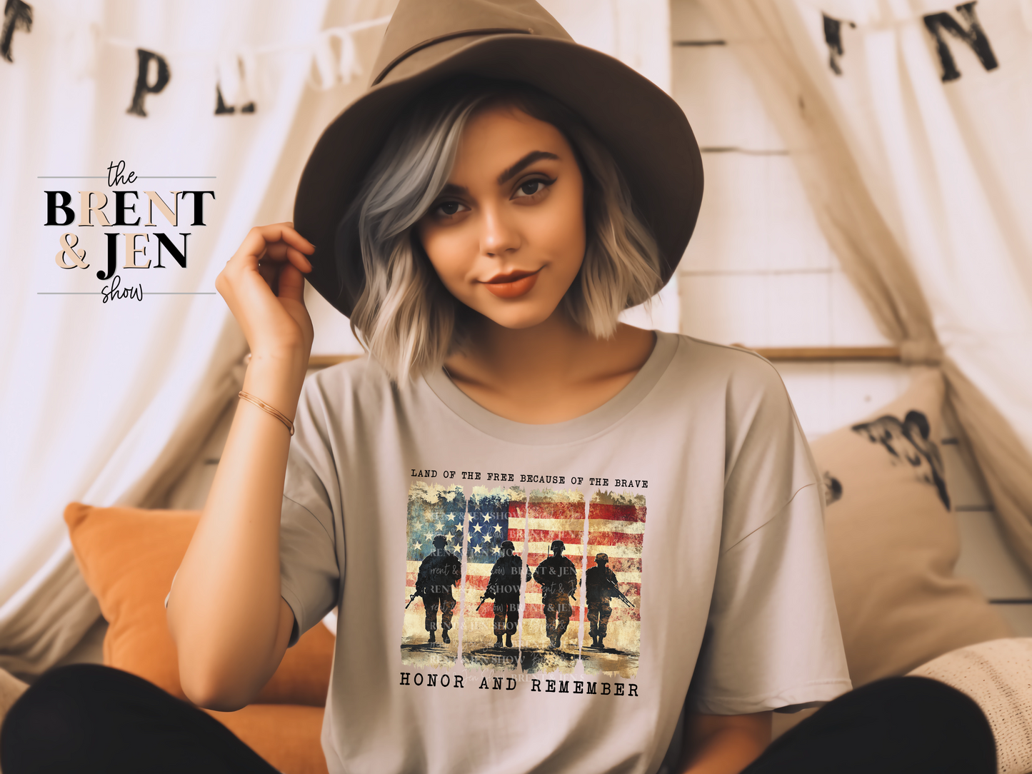 Land of the Free Because of the Brave, Honor and Remember T-Shirt