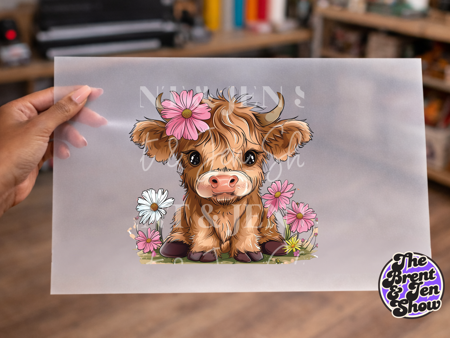 Boho Highland Cow Transfer DTF/Sublimation