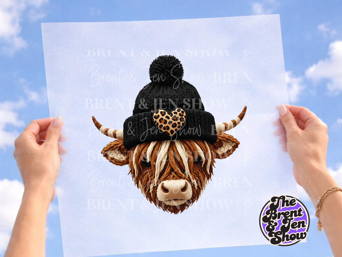 Highland Cow Beanie Yarn Transfer DTF/Sublimation
