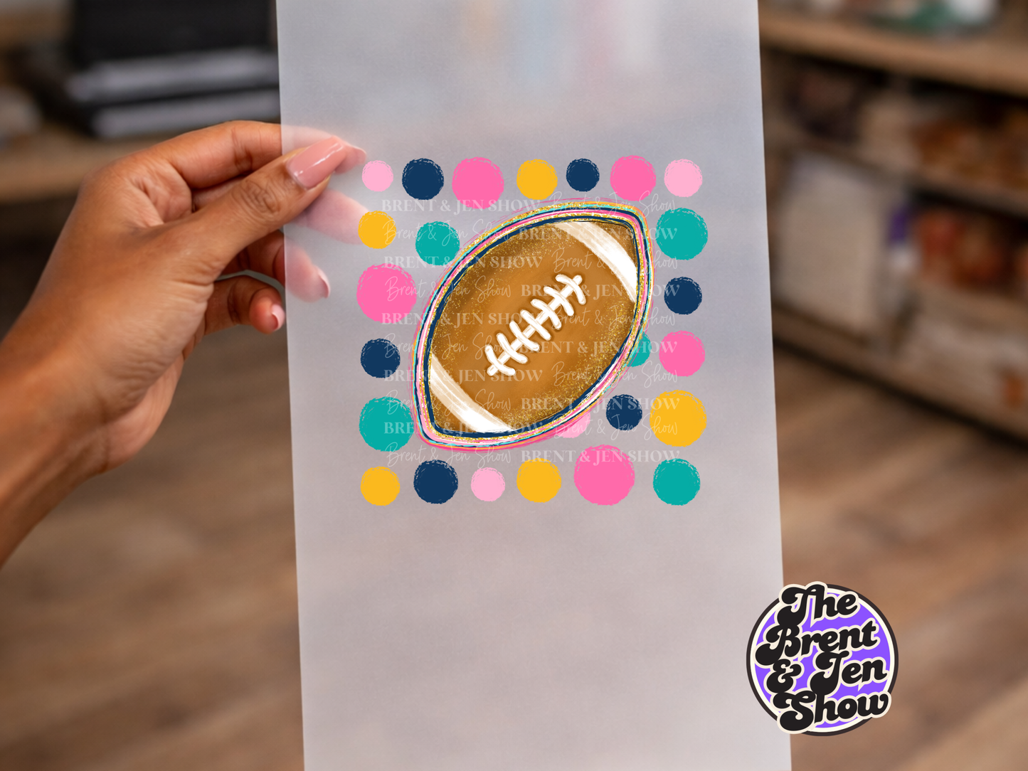 Polka Dot Football DTF/Sublimation Transfer, Ready to Press