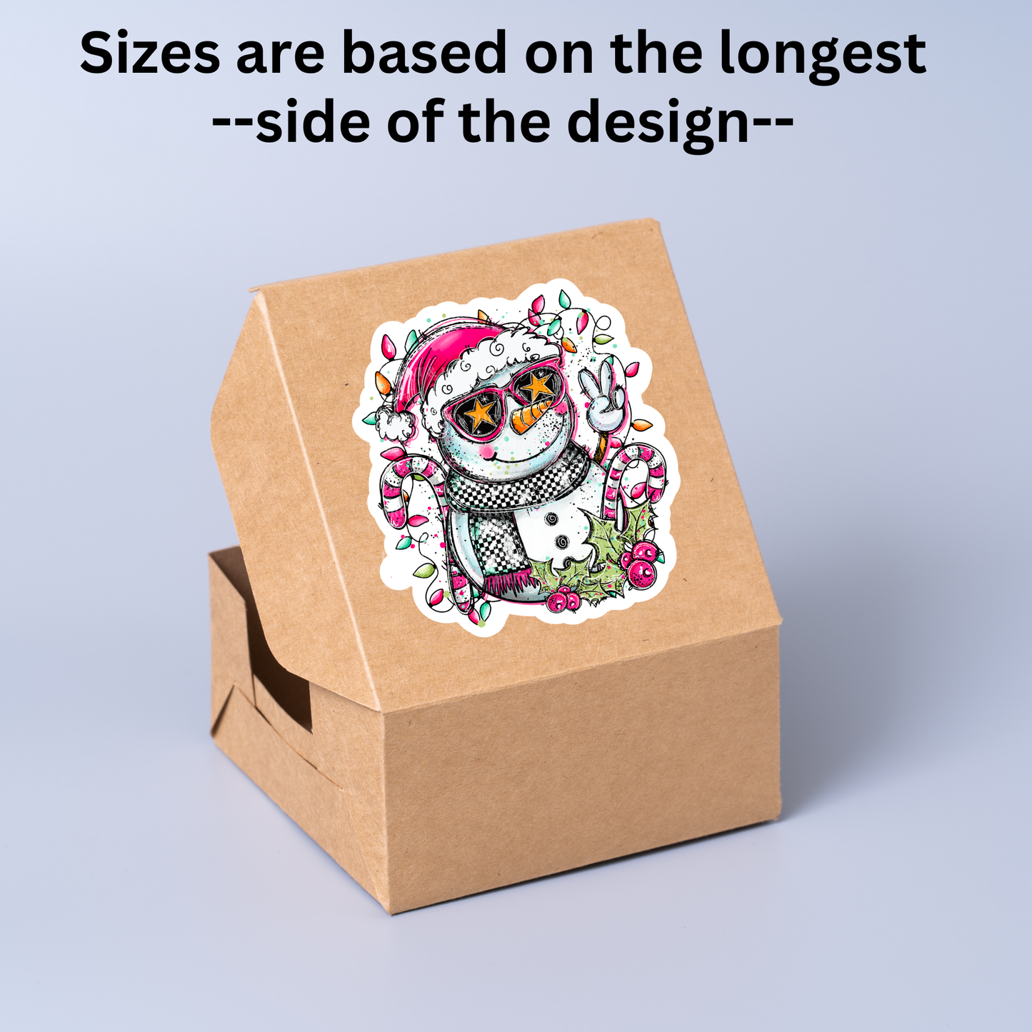 Doodle Snowman Sticker or Car Decal