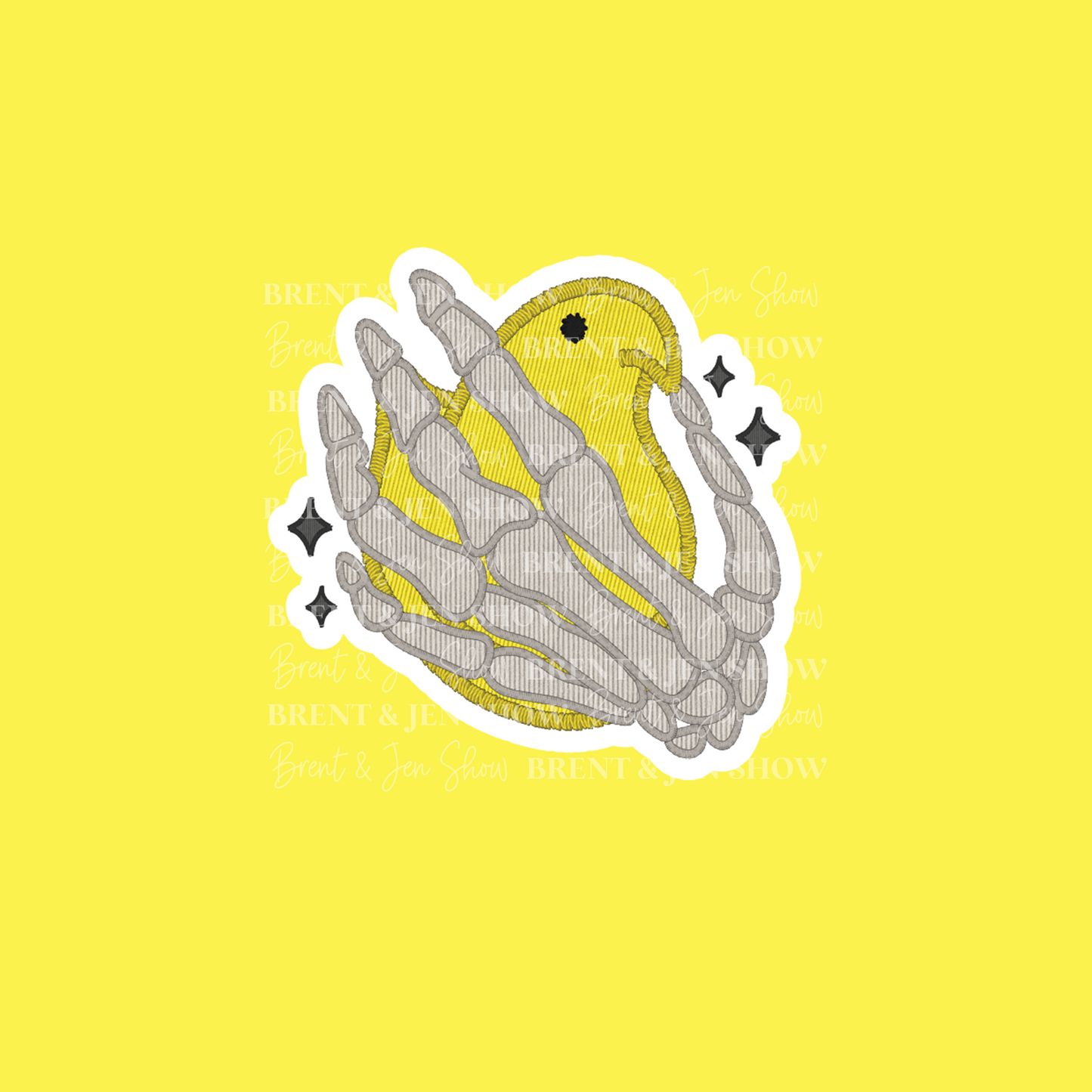 Skellie Holding a Peep Sticker