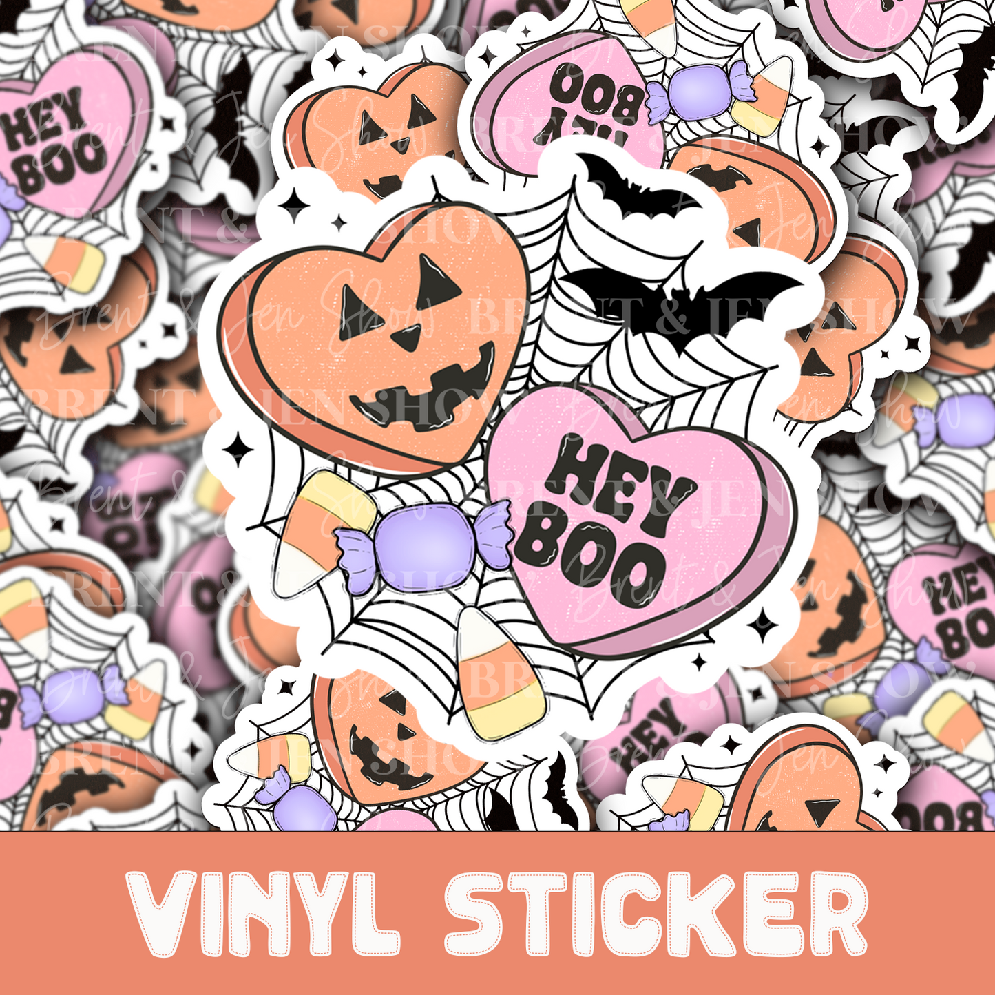 Hey Boo! Candy Heart Sticker