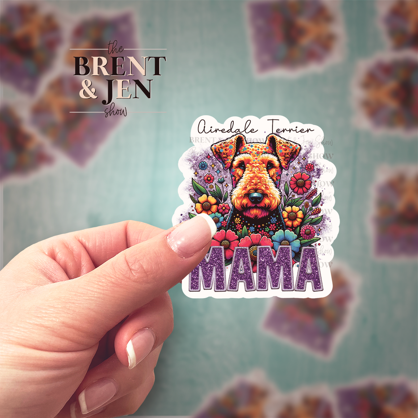 Airedale Terrier Mama Sticker