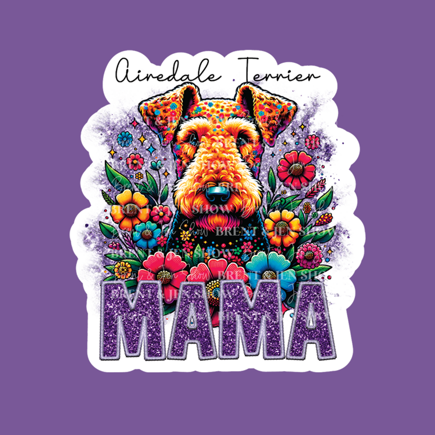 Airedale Terrier Mama Sticker